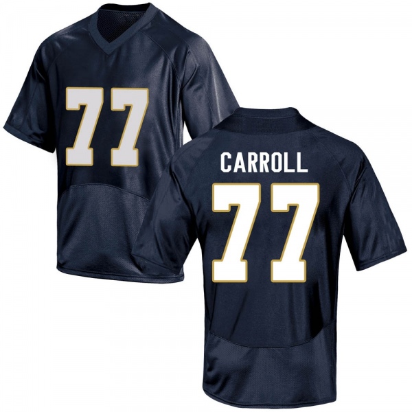 Quinn Carroll Notre Dame Fighting Irish NCAA Youth #77 Navy Blue Replica College Stitched Football Jersey QIS5155FW
